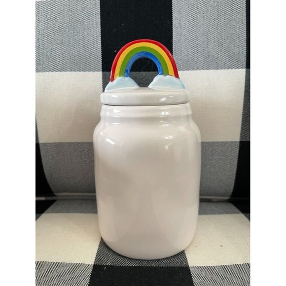 HTF NWT Rae Dunn Over The Rainbow Canister - Picture 2 of 2